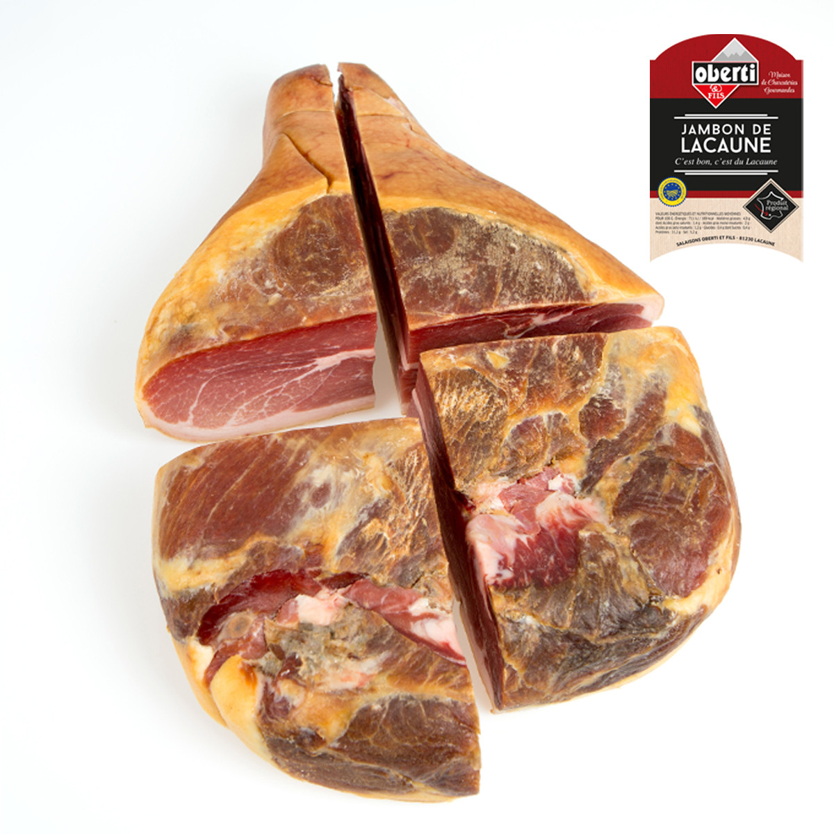 JAMBON DE LACAUNE IGP ENTIER DESOSSE COUPE EN 4 5,2KG (9 mois d'age)